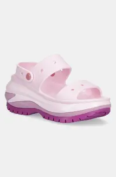Crocs papuci Classic Mega Crush Sandal culoarea roz, cu platforma, 207989.5BX imagine