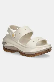 Crocs papuci Classic Mega Crush Sandal femei, culoarea maro, cu platforma, 207989.214 imagine