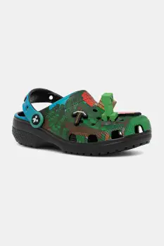 Crocs papuci CLASSIC MINECRAFT CLOG KIDS culoarea verde, 210830 imagine