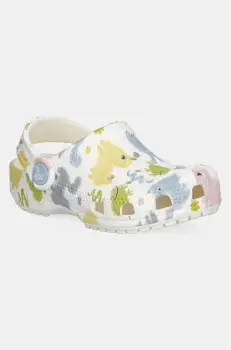 Crocs papuci CLASSIC PASTEL PETS CLOG KIDS culoarea alb, 210989 imagine