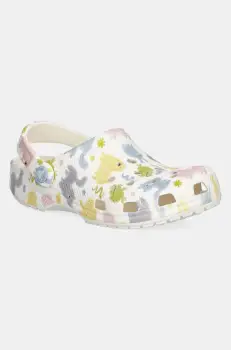 Crocs papuci CLASSIC PASTEL PETS CLOG KIDS culoarea alb, 210995 imagine