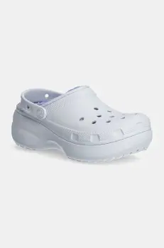 Crocs papuci Classic Platform Lined Clog W femei, culoarea violet, cu platforma, 207938 imagine