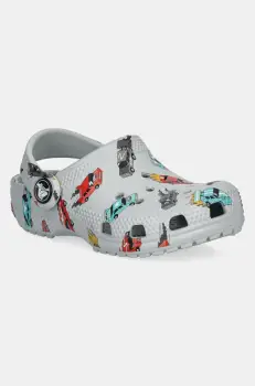 Crocs papuci CLASSIC RACE CARS GRAPHIC CLOG KIDS culoarea gri, 210992 imagine