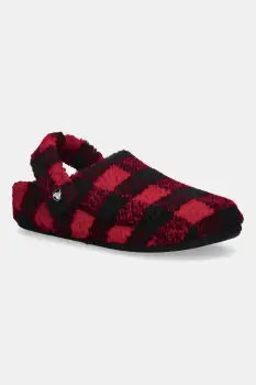 Crocs papuci de casa Classic Buff Check Cozzzy Slipper culoarea rosu, 210755 imagine