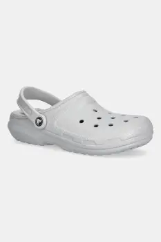 Crocs papuci de casa Classic Lined Clog culoarea gri, 203591 imagine