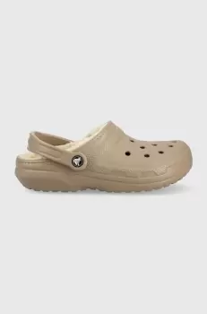 Crocs papuci de casa Classic Lined Clog culoarea maro imagine