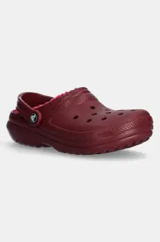 Crocs papuci de casa Classic Lined Clog culoarea rosu, 203591 imagine