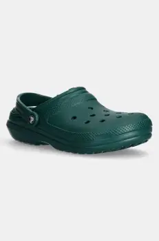 Crocs papuci de casa Classic Lined Clog culoarea verde, 203591 imagine