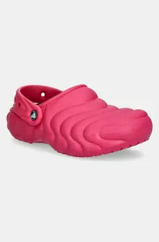 Crocs papuci de casa Classic Lined Overpuff Clog culoarea roz, 210059 imagine