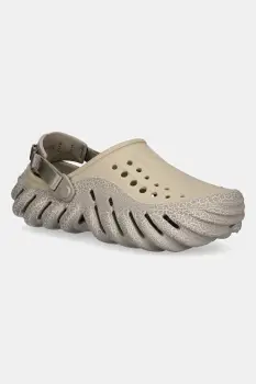 Crocs papuci Echo Crackle Clog culoarea bej, 211630 imagine