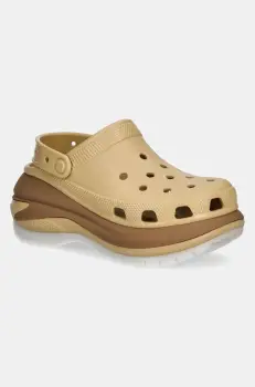 Crocs papuci Mega Crush Matte Clog femei, culoarea bej, cu platforma, 210749 imagine