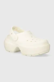 Crocs papuci Stomp Slide femei, culoarea bej, cu platforma, 209347.0WV imagine