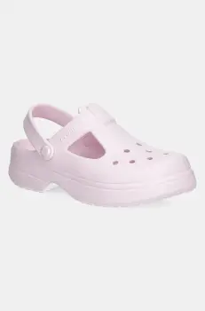 Crocs sandale CLASSIC MARY JANE CLOG KIDS culoarea roz, 210615 imagine