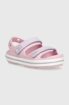 Crocs sandale copii CROCBAND CRUISER SANDAL culoarea roz imagine