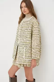 Custommade geaca din amestec de lana culoarea verde, de tranzitie imagine