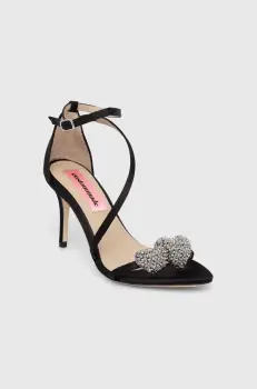 Custommade sandale Amy Satin Heart culoarea negru, 000401098 imagine