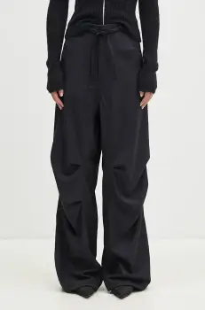 DARKPARK pantaloni de lana Daisy culoarea bleumarin, lat, high waist, WTR42.FAW04.0051 imagine