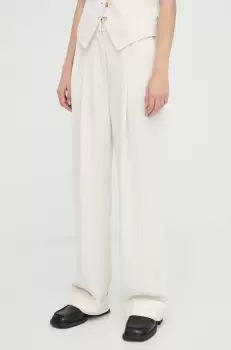 Day Birger et Mikkelsen pantaloni femei, culoarea bej, lat, high waist imagine