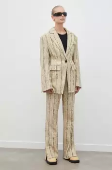 Day Birger et Mikkelsen pantaloni femei, culoarea negru, drept, high waist imagine