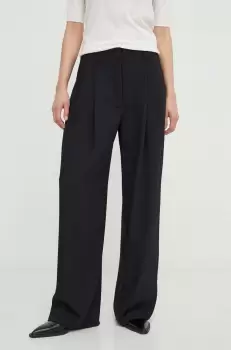 Day Birger et Mikkelsen pantaloni femei, culoarea negru, lat, high waist imagine