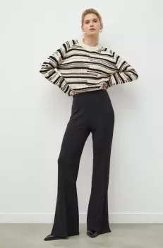 Day Birger et Mikkelsen pantaloni femei, culoarea negru, lat, high waist imagine