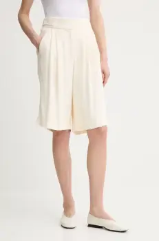 Day Birger et Mikkelsen pantaloni scurti Lcann culoarea bej, uni, high waist, DAY65243707 imagine