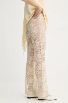 Day Birger et Mikkelsen pantaloni Toby femei, culoarea bej, evazati, high waist, DAY65243765 imagine