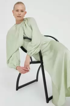 Day Birger et Mikkelsen rochie culoarea verde, maxi, drept imagine