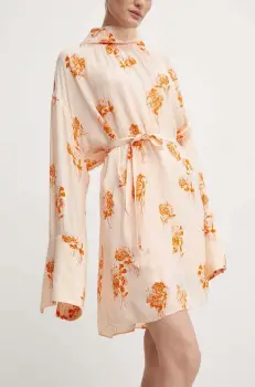 Day Birger et Mikkelsen rochie Jay - Falling Flowers culoarea portocaliu, mini, oversize, DAY65243254 imagine