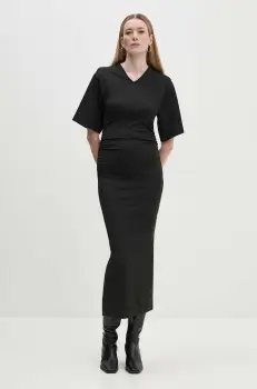Day Birger et Mikkelsen rochie Margaret - Modern Interlock culoarea negru, maxi, mulata, DAY65243428 imagine