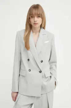 Day Birger et Mikkelsen sacou din lana culoarea gri, cu doua randuri de nasturi, neted imagine