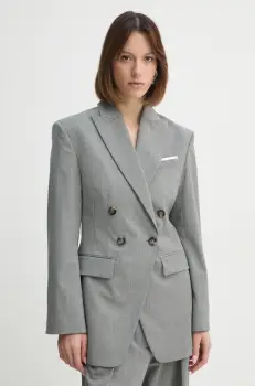 Day Birger et Mikkelsen sacou din lana Elenora culoarea gri, cu doua randuri de nasturi, uni, DAY65243559 imagine