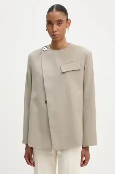 Day Birger et Mikkelsen sacou din lana Philipa - Classic Wool Blend culoarea bej, un singur rand de nasturi, melanj, DAY65243397 imagine