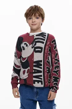 Desigual bluza copii culoarea bordo, cu imprimeu, 25WBJF01 imagine