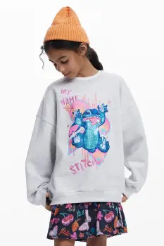 Desigual bluza copii culoarea gri, cu imprimeu, 25WGSK09 imagine