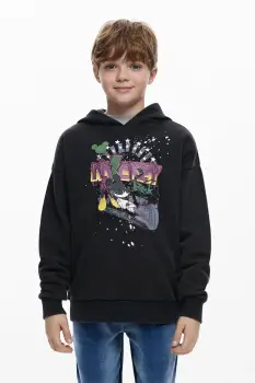 Desigual bluza culoarea negru, cu gluga, 25WBSK07 imagine