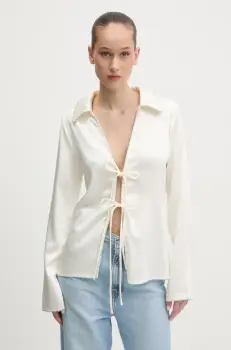 Desigual bluza ERIS femei, culoarea bej, uni, 25SWBW08 imagine