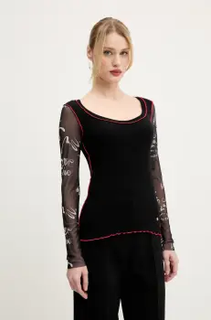 Desigual bluza MARTINA femei, culoarea negru, modelator, 25SWTKAJ imagine