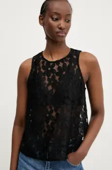 Desigual bluza TANATOS femei, culoarea negru, cu imprimeu, 25SWBW25 imagine