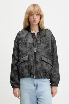 Desigual geaca bomber FANTASY culoarea negru, de tranzitie, oversize, 25WWEW26 imagine