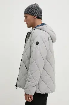 Desigual geaca HUGE barbati, culoarea gri, de iarna, 24WMEW14 imagine