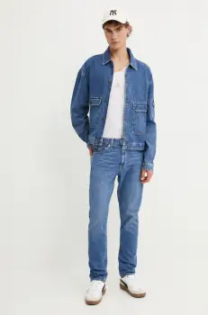 Desigual geaca jeans INDIANA barbati, de tranzitie, oversize, 24WMED04 imagine