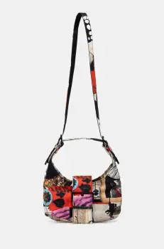 Desigual geanta de bumbac COLLAGE LACROIX culoarea negru, 25SAXA16 imagine