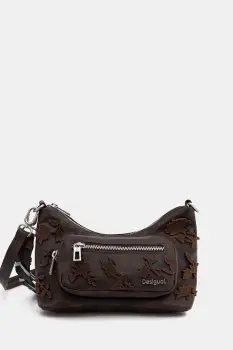 Desigual geanta STENCIL FLOWER ME culoarea maro, 25WAXPB9 imagine