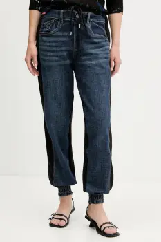 Desigual pantaloni de trening KIMY culoarea bleumarin, cu imprimeu, 25WWDD08 imagine