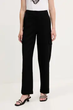 Desigual pantaloni SAGUN culoarea negru, fason cargo, high waist, 25WWPW08 imagine