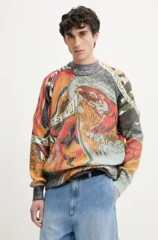 Desigual pulover AMA barbati, culoarea portocaliu, 25SMJF11 imagine