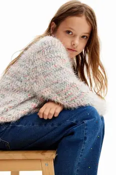 Desigual pulover copii MICKEY MOUSE culoarea gri, 24WGJF03 imagine