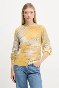 Desigual pulover de lana HYDER culoarea bej, light, 25WWJF31 imagine