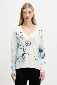 Desigual pulover din amestec de in HELSINKI culoarea bej, light, 25SWJF33 imagine